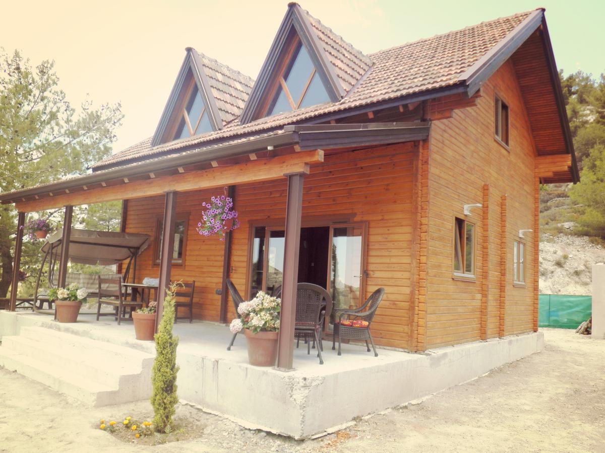 Agros Timber Log House Villa Bagian luar foto