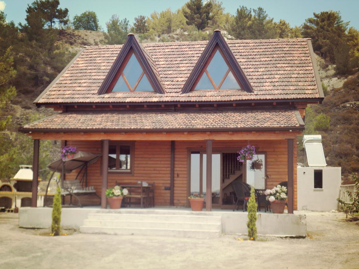 Agros Timber Log House Villa Bagian luar foto
