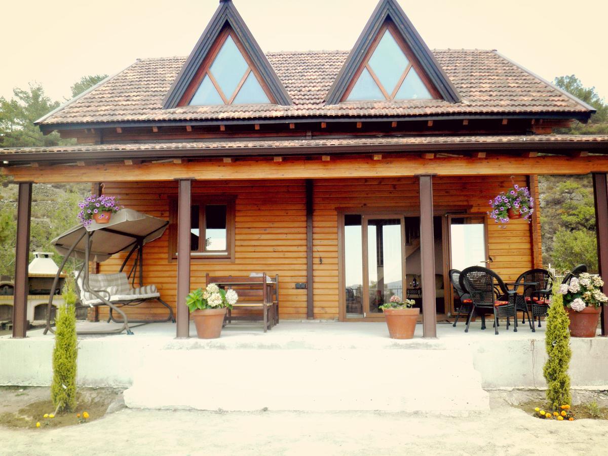 Agros Timber Log House Villa Bagian luar foto
